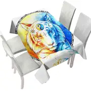Inner Balance Oriental Sun Moon Tiger Tablecloth