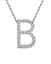 Suzy Levian 14K Diamond Initial Necklace (A-Z)