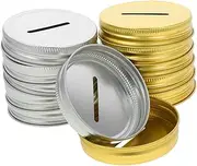 12pcs Metal Jar Coin Bank Lids Reusable Tinplate Caps for Regular Mouth Jars Elegant Design for Coin Storage Versatile Use for Items Trinkets