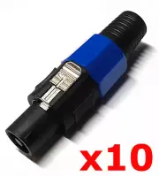10 Pack Lot Male 4 Pole Conductor Cable Connector for SPEAKON Audio Loudspeaker