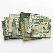 Eclectic Elements Palette: Green Fat Eighth Bundle (10 Pieces) by Tim Holtz for FreeSpirit