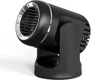 Eacam 12V 130W Electric Car Heater Portable Electric Heating Fan Windshield Dryer Defogging Demister Defroster for Car Auto Black/White