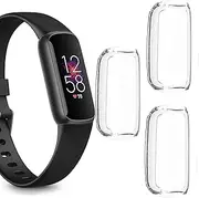 Compatible for Fitbit Luxe Case, Lamshaw All-Around Protective TPU Bumper Cover Screen Protector Case Cover Compatible for Fitbit Luxe Fitness and Wellness Tracker (3 Pack-Clear+Clear+Clear)