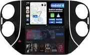 Android 14 Car Radio for VW Tiguan (2010-2012) - 4G + 64G - Wireless CarPlay Android Car - Camera + Mic - IPS 9.7 Inch 2 DIN - Steering Wheel Control Dual Band WiFi DAB 360-CAM Fast Boot