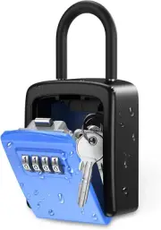 Key Lock Box, Wall Mounted Key Safe Box, Weatherproof 4 Digit Combination Key St