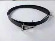 BOTTEGA VENETA black triangle buckle thin leather belt 100 (for 38 inch waist)