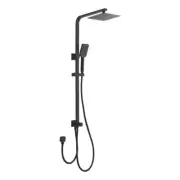 Vibe Black Square Full Rail Multifuction Sliding Shower Set Rail - Double Hose
