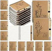 Resurhang 40 Pcs Bible Verse Spiral Notebook with Bamboo Christian Pen Aesthetic Religious Notepad Inspirational Journal Graduation Christian Gift Bulk for Women Men Nurse VBS Teacher (Classic Style)