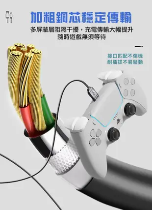 【City】for SONY PS4 無線遊戲手把/遙控手把 專用USB充電線6A副廠3M(3入) (6.9折)