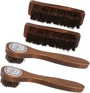 F Fityle 4PCS Wooden Handle Shoe Boots Cleaning Brush Cleaner Polish Applicator Shine