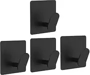 Laeeully 4 Piece Stainless Steel Wall Hooks, Strong Adhesive Towel Hooks, Waterproof, Rustproof Suitable for Bathroom, Kitchen, Bedroom Clothes Hat, etc