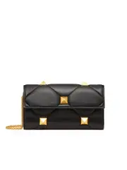 Valentino Garavani Roman Stud Wallet in Nappa Leather with Chain