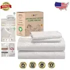 Luxury Floral Print Full Sheet Set - GOTS Certified Organic Cotton, Deep Pocket