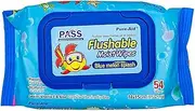 Pure-Aid Blue Melon Splash Moist Flushable Wipes | Toilet Paper Replacement Towelettes | Gentle Enough for Kids | 54 Count (Blue)