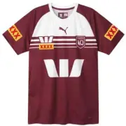QLD Maroons 2024 State of Origin Kids Maroon Training Shirt Sizes 6-16 BNWT
