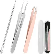 WSYUB Blackhead Tweezers, Pimple Popper Tool Kit, Blackhead Extractor,Ingrown Hair Tweezers, Blemish and Blackhead Removal Tools
