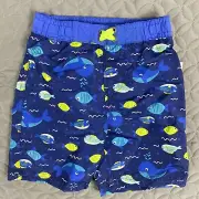 New With Tags Quad Seven Whale Fish 2T Boys Swim Trunks Bathing Suit Beachwear