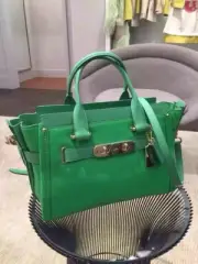 coach green color swagger 33 handbag