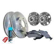 Rear Wheel Bearing Hub Assembly + Brake Rotor Pad Kit for Honda Accord CM5