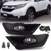 Fit 2017-2019 Honda CR-V CRV Fog Lights Bumper Lamp w/Black Bezel+Switch+Bulbs (for: Honda)