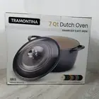 Tramontina 7 Quart Enameled Cast Iron Round Dutch Oven (Gray)