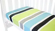 Babyhood Amani Bebe Summer Stripe Fitted Sheet, Lime