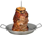 Al Pastor Skewer Stand for Grill - Stainless Vertical Rotisserie with Gyro Pan, Skewers, and Extension Spikes - Works for Smoker, Trompo, Kabob, Shawarma Machine