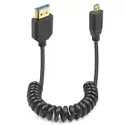 8K Micro HDMI to HDMI Coiled Cable, 48Gbps HDMI to Micro HDMI 2.1 Version, Ultra