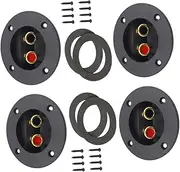 LIFKICH Speaker Box Terminal Cup 4pcs Spring Loaded Jack Connectors 3.1 Inch Round Terminal DIY Speaker Kit