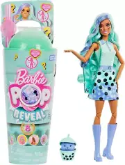 BARBIE DOLL Pop Reveal BOBA in GREEN Bubble TEA Cup w 8 SURPRISES New SEALED NIB