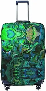 [CADREWY] Abalone nacre Print Travel Suitcase Cover Luggage Protector with Elastic Anti Scratch for Carry On, Black, Medium