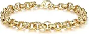 [THE BLING KING] Kids 6-Inch Gold Plated Chain Bracelet for Kids and Teens Luxury Finish Gold Plated Bracelets for Kids, Teens & Women Weight: 20g