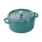 Staub Cast Iron 4-qt Round Cocotte, Turquoise