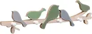 Storage Coat Rack Wall Mounted Wooden Entryway Clothes Hooks for Hats, Bags, Coats, Pet Leashes Hooks(Green)
