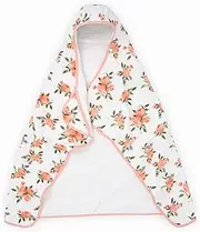 Little Unicorn Large Cotton Hooded Towel - Watercolor Roses