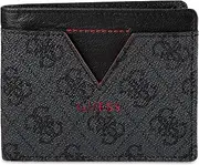 [GUESS] Men's Classic Bifold Wallet with Card Slots, Bill Compartment and Id Window