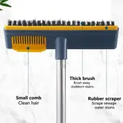 Floor Scrub Brush Push Broom Long Handle for Cleaning Tile Bathroom Tub><