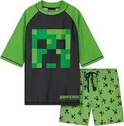 [Minecraft] Boys' Two-Piece Swimsuit - Swimming Shirt & Swimming Shorts