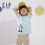 GAP 幼童裝 GAP X WARNER BROS聯名 LOGO純棉短袖T恤-淺水藍(842100)