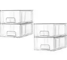 Vtopmart 4 Pack Stackable Storage Drawers 12"D x7.5"W x 4.4"H (4Pack)
