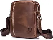 [Generic] Men Vintage Leather Crossbody Bag Casual Messenger Satchel Bag for Commuting College School Busin Travel