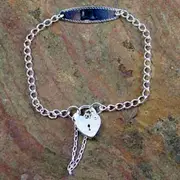 Sterling Silver Baby Identity Name Bracelet with Padlock