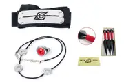Naruto Akatsuki Uchiha Itachi Cosplay Costume Prop Ring Necklace Headband Kunai Set