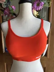 Seamless Orange Sports Bra Women's large removable padding Skechers
