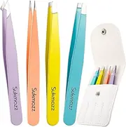 Sukmazz Tweezers for Eyebrows,Eyebrow Tweezers Set for Ingrown Hair Removal Eyelash Extension Eyebrows Plucking Tweezers
