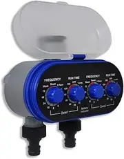 vidaXL Garden Electronic Automatic Water Timer Irrigation Timer Double Outlet