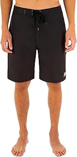 [Hurley] Men's Black Board Shorts, 34 Inch Waist, Solid, Low Rise, Standard Size, Polyester, Hand Wash Only, Adults