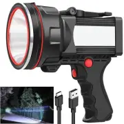 Rechargeable Spotlight Flashlight with 1000000 High Lumen LED, Waterproof Out...