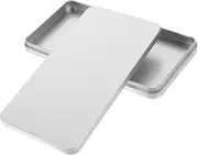 JOINPAYA Box Cash Box Currency Case Cash Organizer for Organizer for Banknotes Storage Case Coin Holders Tray Container Silver Metal