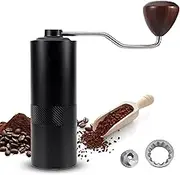 MEFESE Manual Coffee Bean Grinder with Ergonomic Wood Crank 6 Core Conical Burr Digital Grinding Degree Adjustable Portable Coffee Grinding Machine for Espresso Pour Over Mocha Turkish Drip Coffee